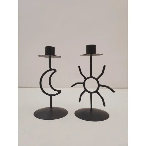 Celestial candlestick Metal star and moon candle holder Vintage altar decor Gift - Picture 6 of 10